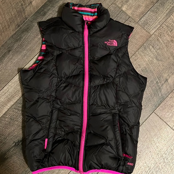 Girls North Face down reversible vest - Picture 1 of 3